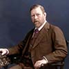 Bram Stoker image from early 1900s coloured and rtestored