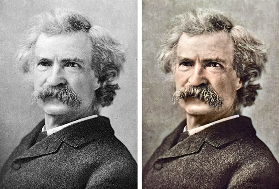 Image of Mark Twain restored, Coloured and HD Enhanced