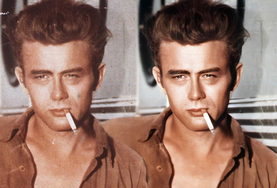 Image of James Dean after being restored, Coloured and HD Super Enhanced