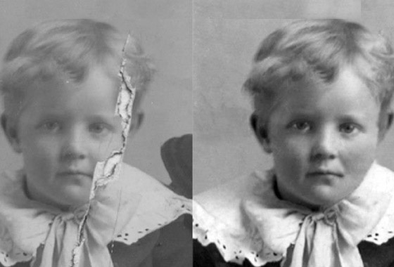 Old Torn Image restored to original condition