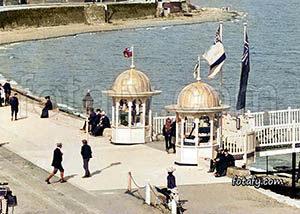 An old Warrenpoint image that has been restored, coloured and HD enhanced of the promenade and entrance to the swimming baths