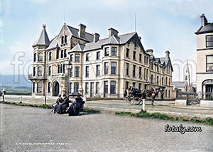 A Victorian image that has been restored, HD enhanced and coloured of The Great Northern Hotel and Seaview.