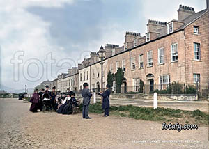 A Victorian image of Osbourne Terrace, Warrenpoint. The image has been fully restored and colourised.