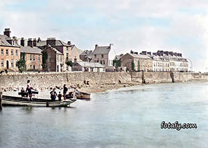 An old image that has been fully restored, HD Enhanced and colourised of Osborne Terrace overlooking Carlingford Lough.