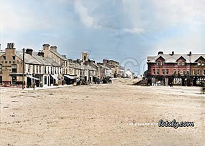 An old image that has been fully restored, colourised and HD enhanced of the Square and Church Street.